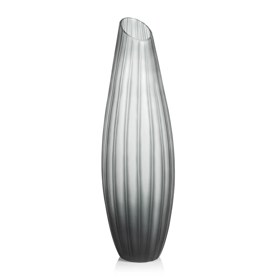 Mayfair Cut Glass Vase Gray 2 sizes available Fino Lino Fine