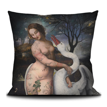 Possesoo cushion cover printed on velvet with black piping finish.