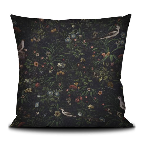 Possesoo cushion cover printed on velvet with black piping finish.
