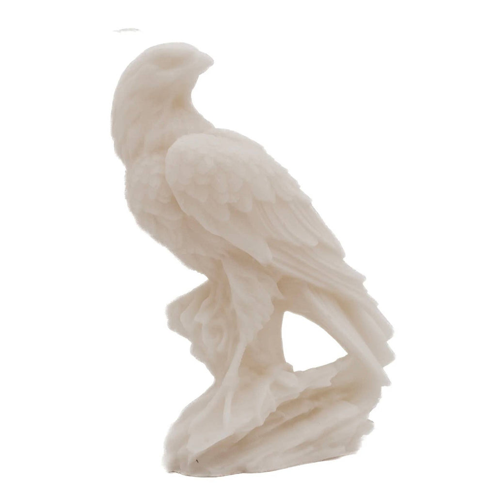 White hawk candle on a white background