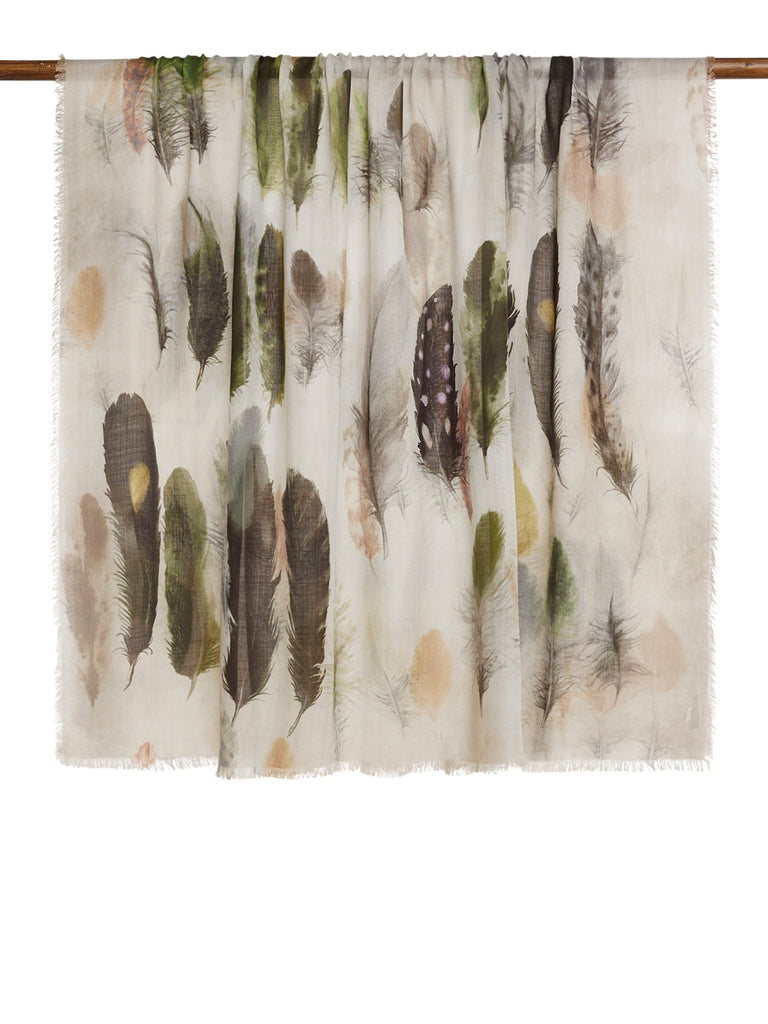 Astrid Feather Moss Cashmere Silk Throw
