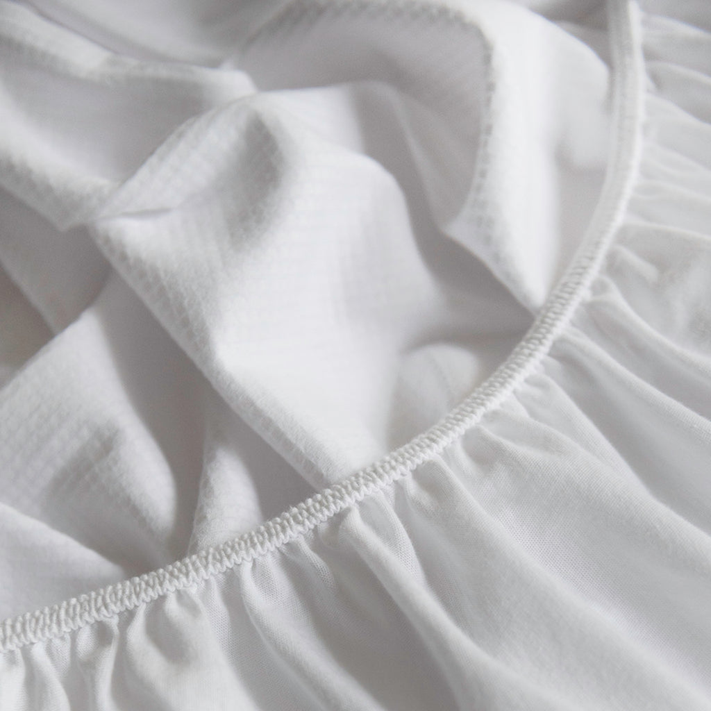 St Geneve AmbiCool Cooling Mattress Protector with fitted elastic close up