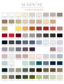 Color swatch chart for St. Geneve Capri Colours with various color samples.