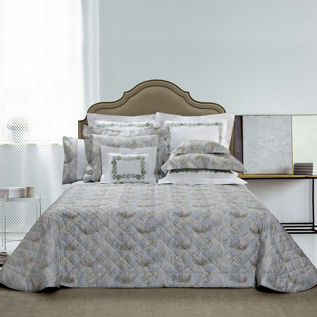 Feuillage Print Bed in Sage Green 