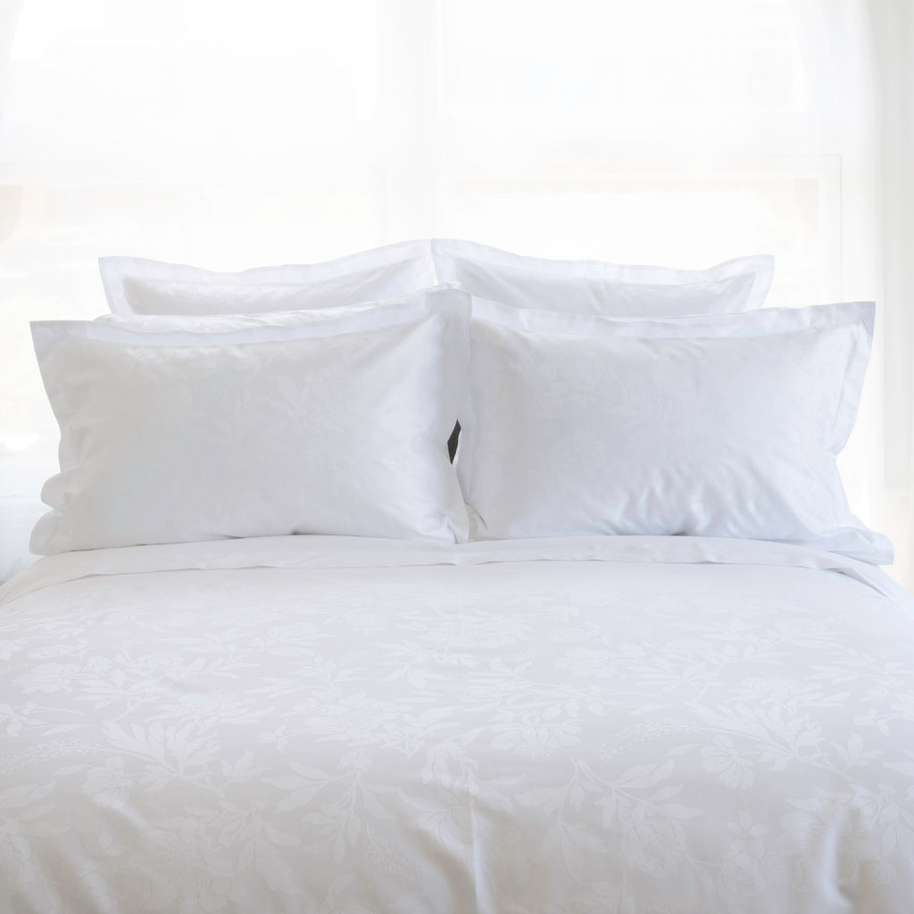 White Floral Duvet Cover and Sham 