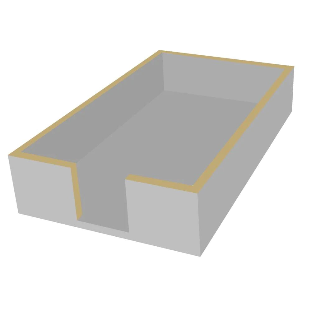 Guest Towel Holder - Silver with Gold Trim