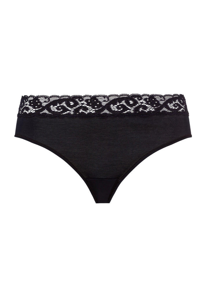 Moments Midi Briefs - Black with lace