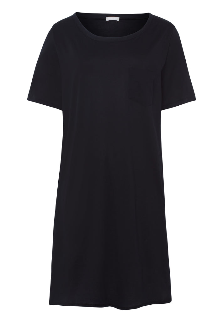 Cotton Deluxe Short Sleeve Nightdress - Black