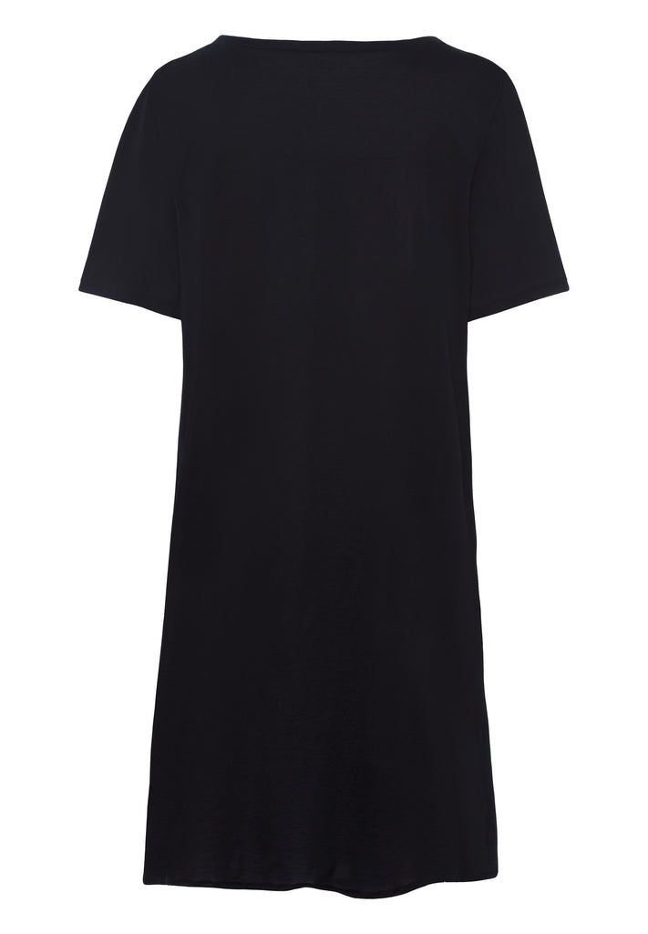 Cotton Deluxe Short Sleeve Nightdress - Black