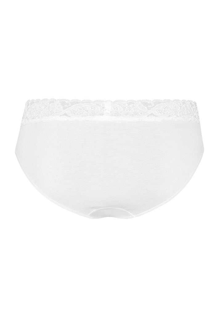 Moments Midi Briefs - White with lace
