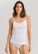 Cotton Seamless Spaghetti Top Round Neck in white colour