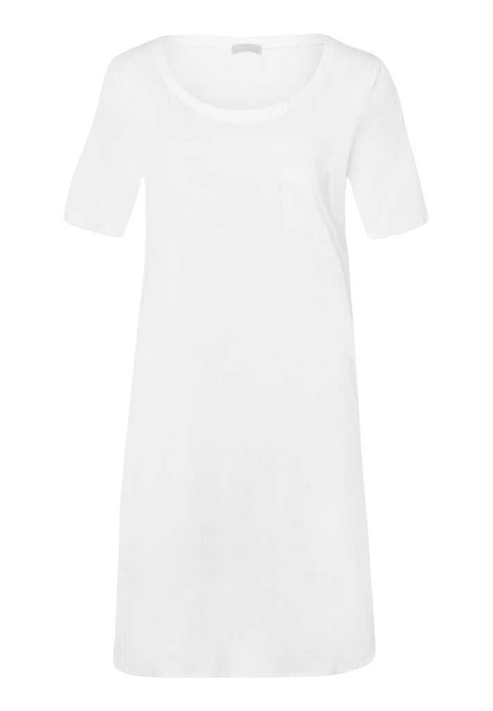Cotton Deluxe Short Sleeve Nightdress - White