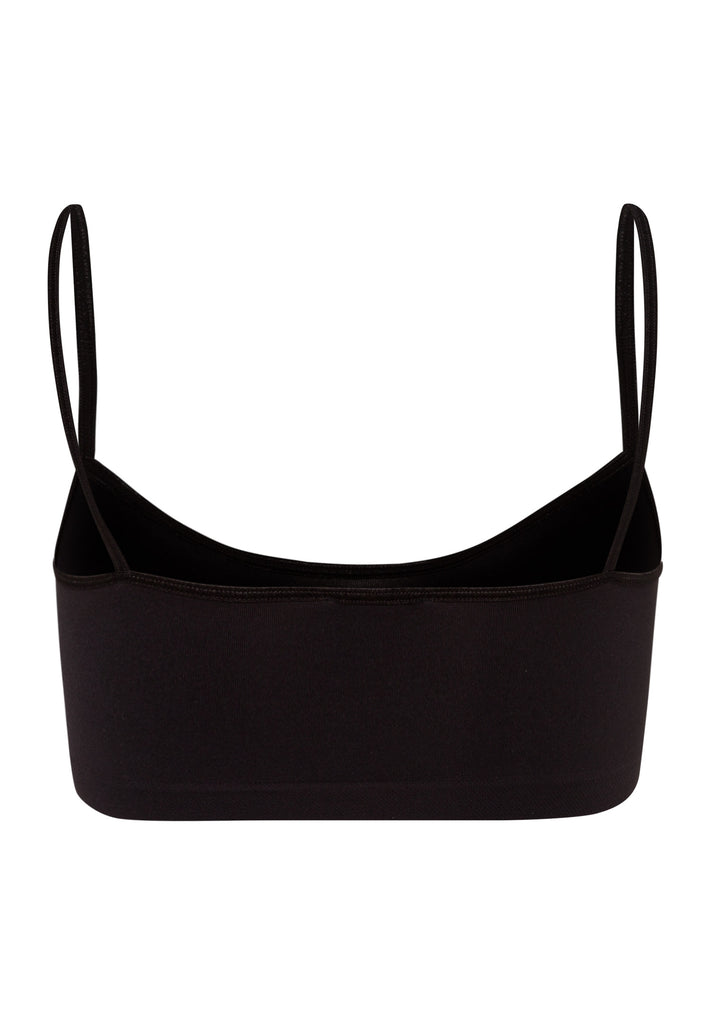 Touch Feeling Spaghetti Strap Crop Top - Black
