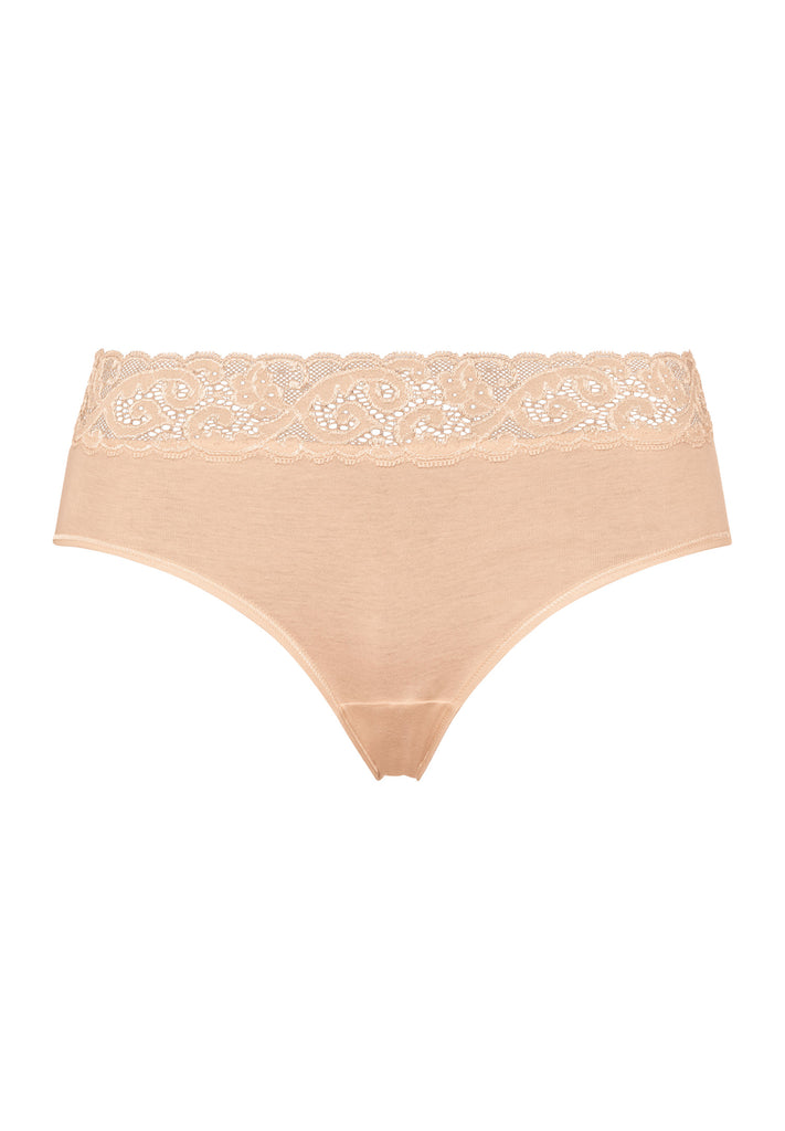 Moments Midi Briefs - Beige with lace