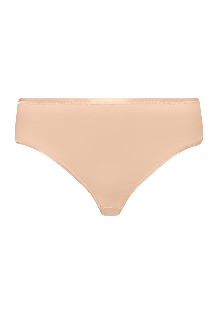 Cotton Seamless Midi Brief - Beige