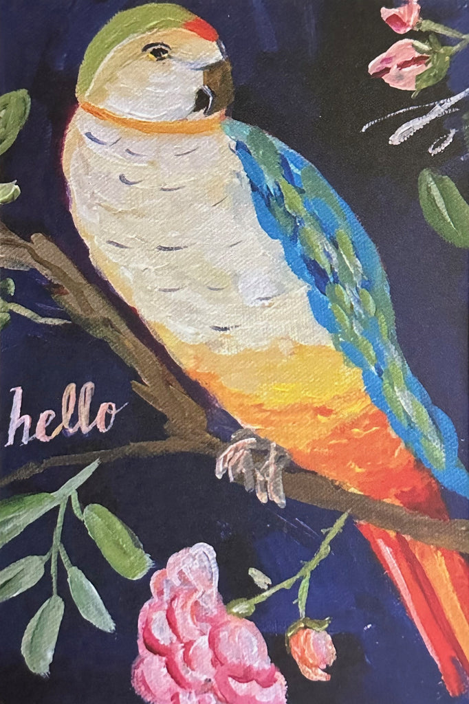 Carpe Diem Papers Hello Parrot Postcard