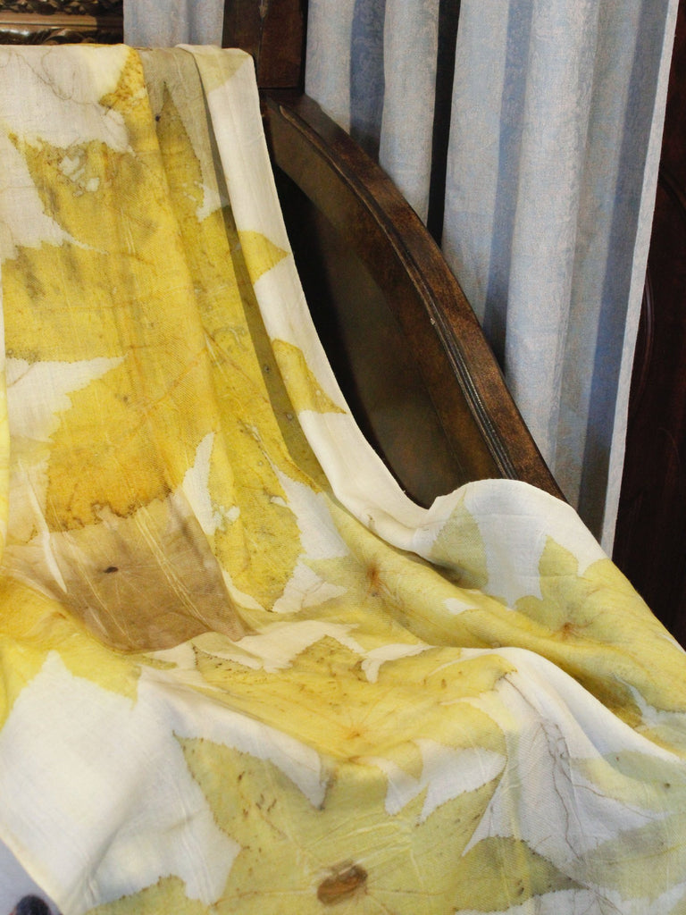 Tati Eco Print Yellow Maple Scarf