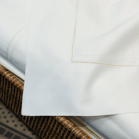 Elena White Sham top double hemstitch detail