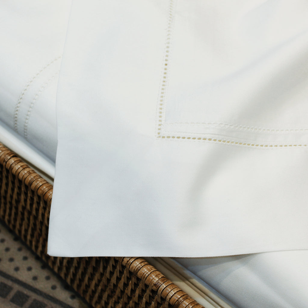 Elena White Sham top double hemstitch detail