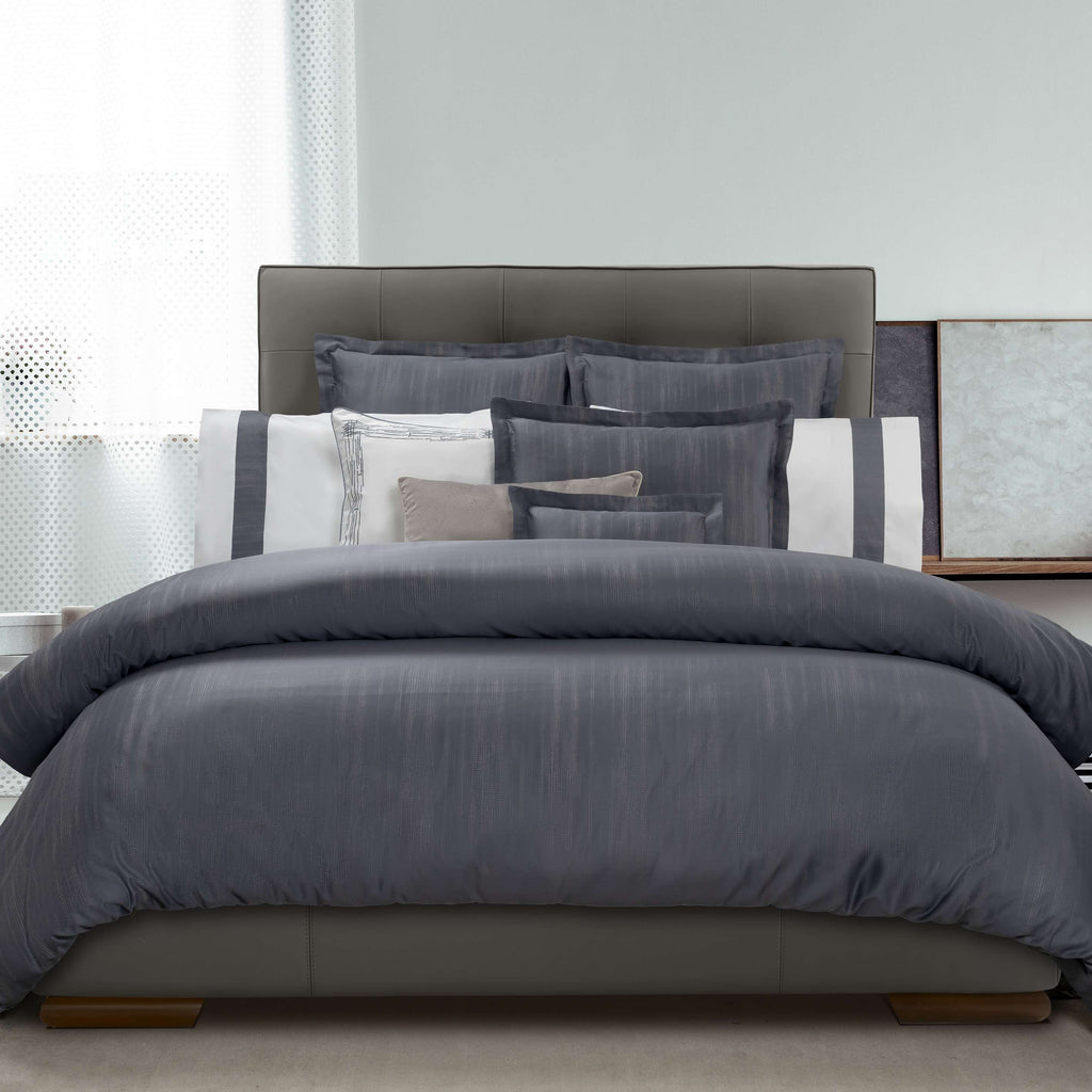 Navy Blue bedding sets up on the bed