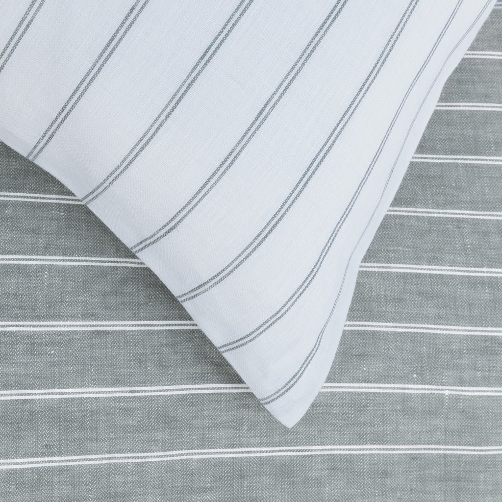 Linea Chalk/Shale fabric detail