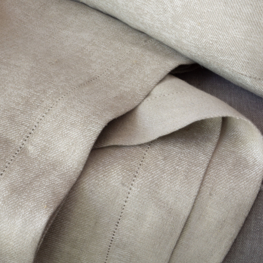 Hemstitch detail on Forte Natural throw