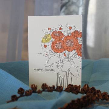 Zinnia Bouquet Happy Mother's Day Card