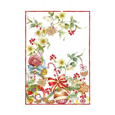 Tea Towel with Christmas-themed designs
