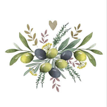Olives & Herbs cocktail napkin