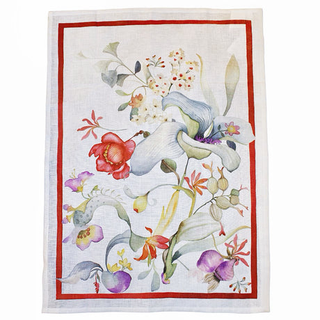 Tea towel with a flower pattern 