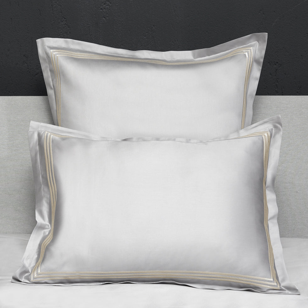 Platinum Sateen Pearl/ Ivory shams