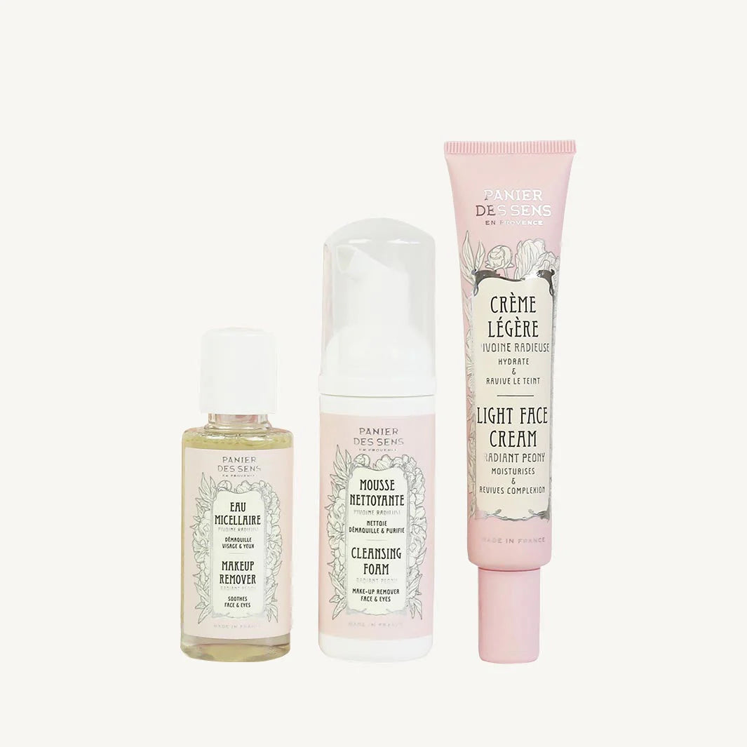 Radiant Peony Face Cream, Makeup Remover, and Cleansing Foam