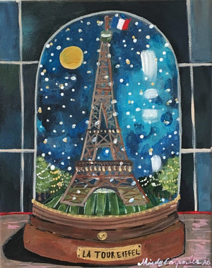 Paris Snowglobe Greeting Card