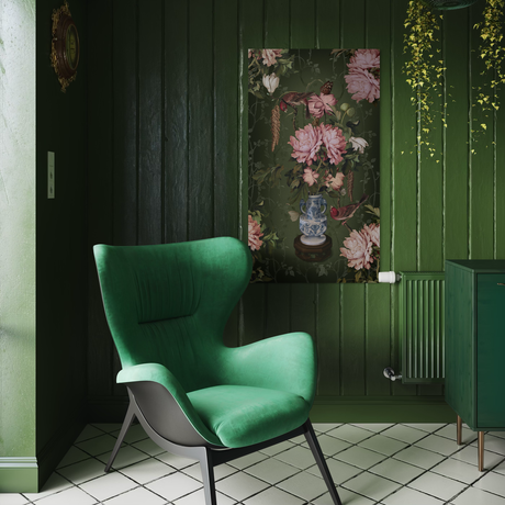 Porcelain Wallpaper with flowers pattern