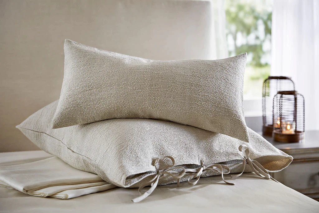Purist Sumi Platinum cushion ocver and decorative euro sham