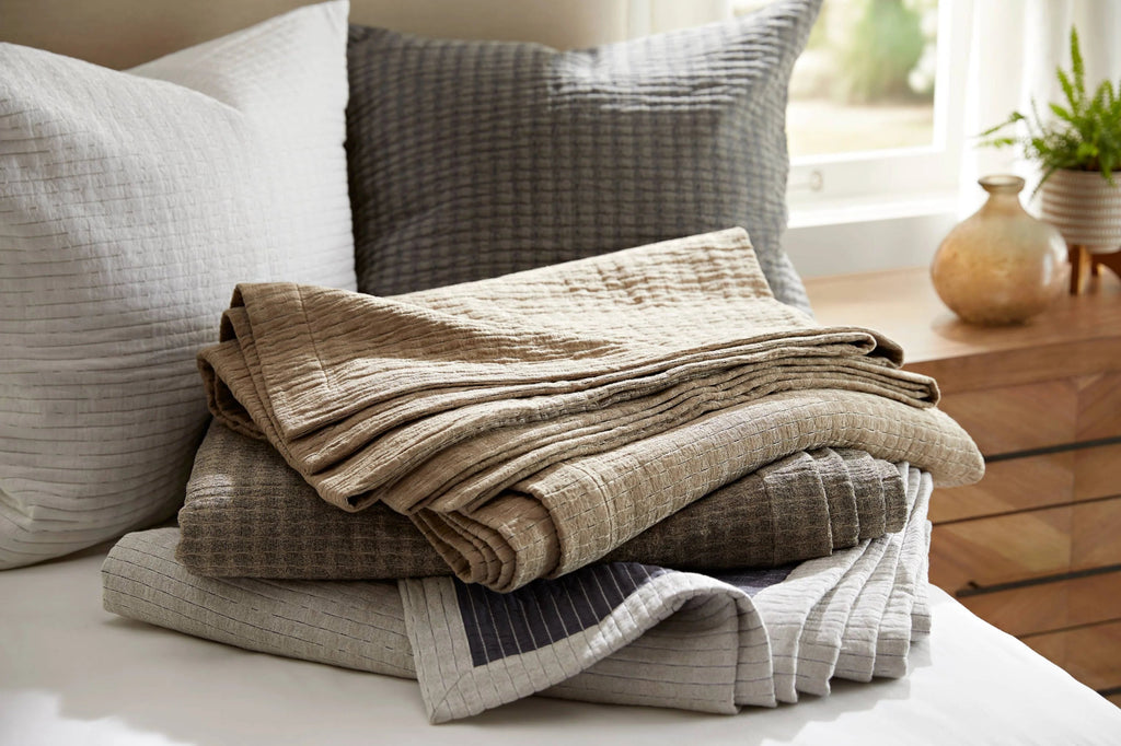 SDH Koji Sham and folded coverlets 