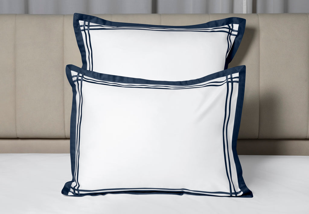 Sinfonia White/ Dark Blue shams
