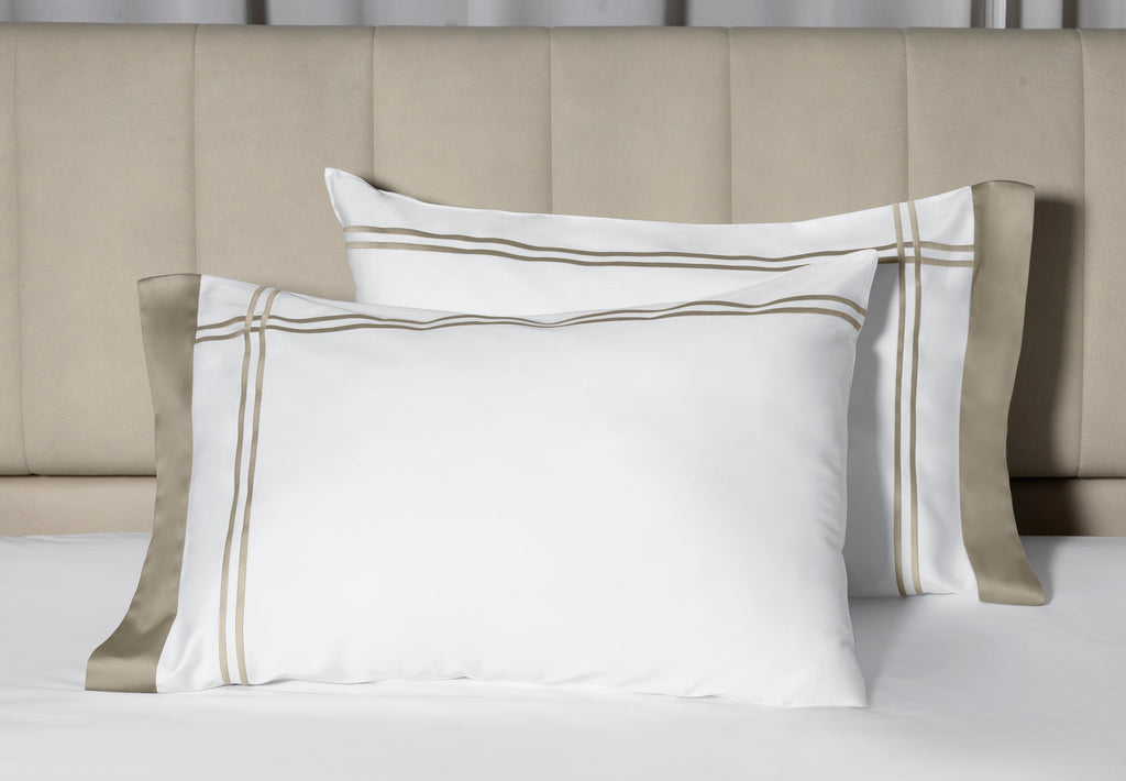 Sinfonia White/ Khaki Pillowcases