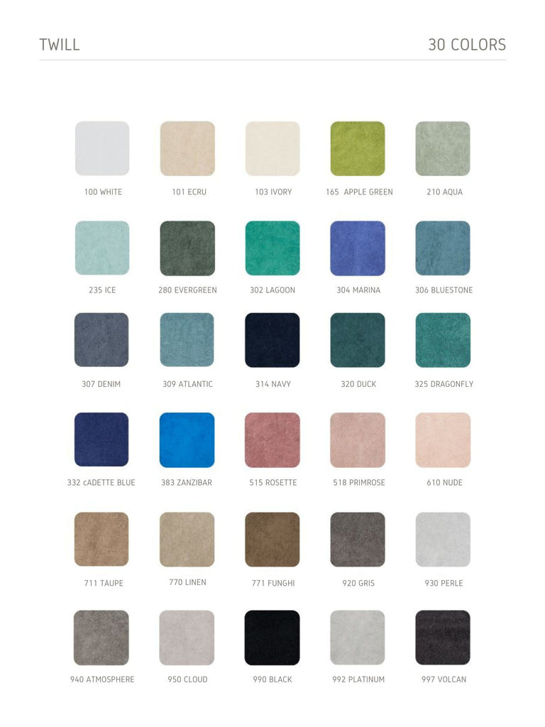 Abyss Twill colour chart
