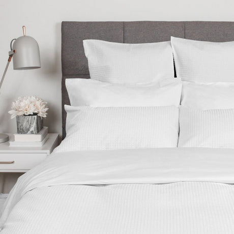 White Waffle bedding 