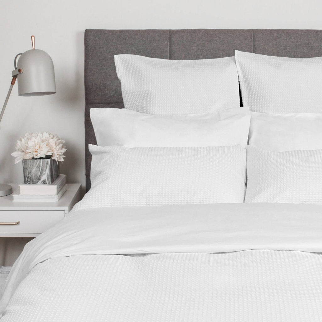 White Waffle bedding 