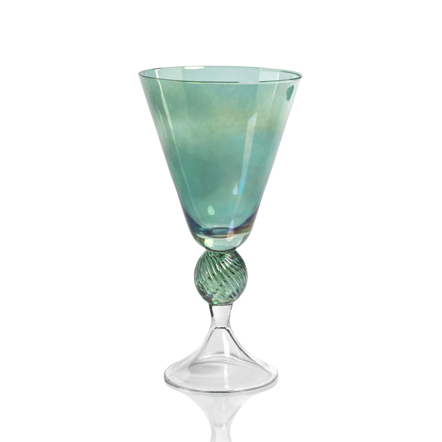 Cassis vintage stem glass - green