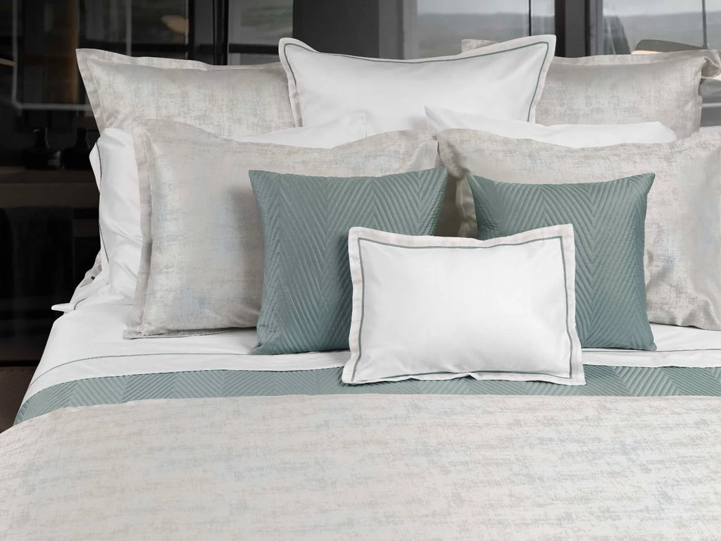 Barolo Beige/ Wilton Blue bedding