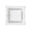 Fretwork Euro Sham with Silver Grey Embroidery