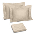 Fretwork Jacquard Duvet Cover and Shams in Light Sand
