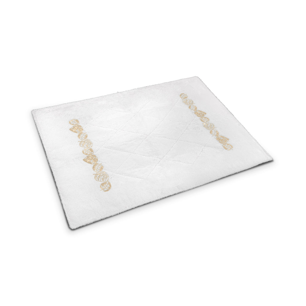 Feuillage Bathmat with Ivory Embroidery