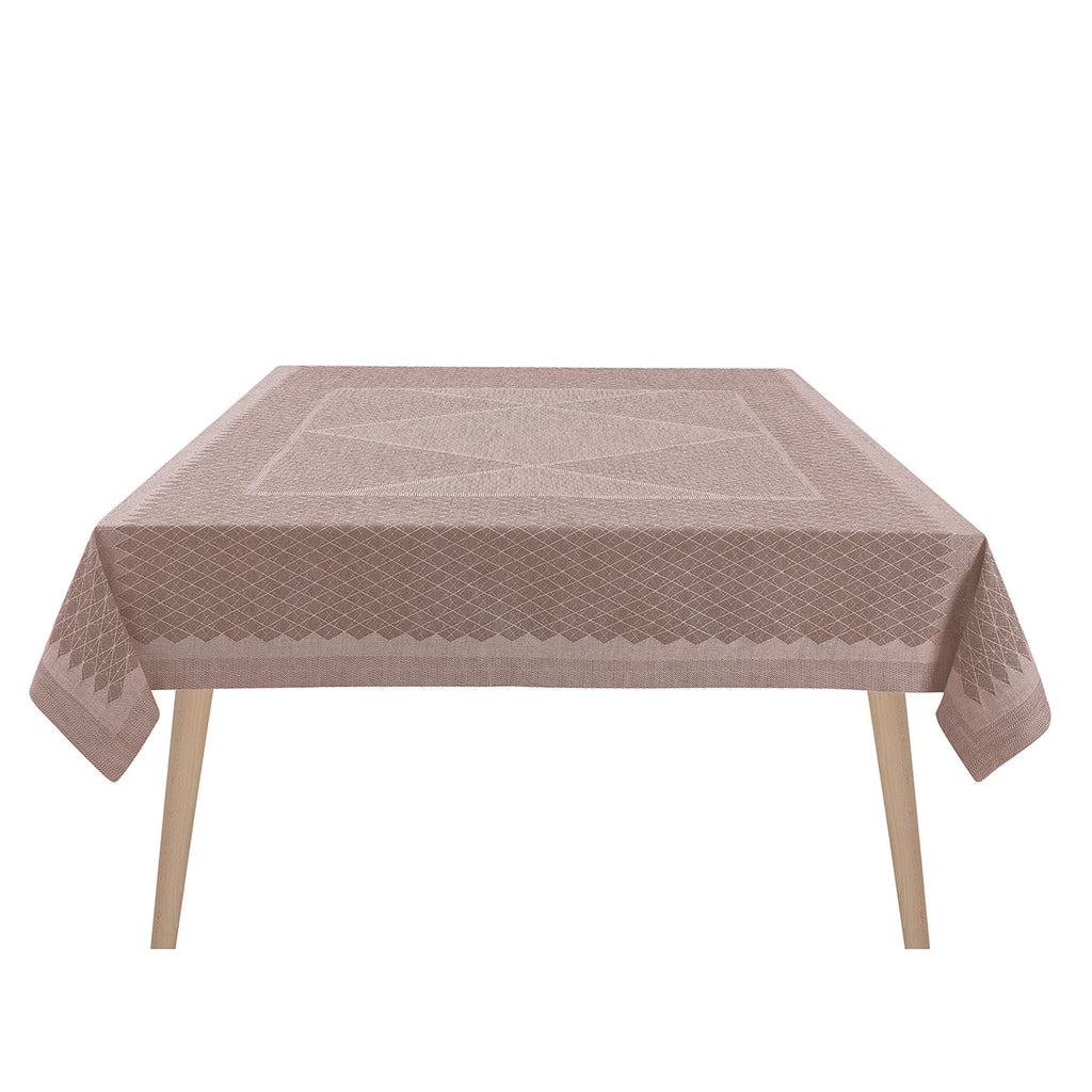 Club Beige Square Tablecloth on top of a square Table 