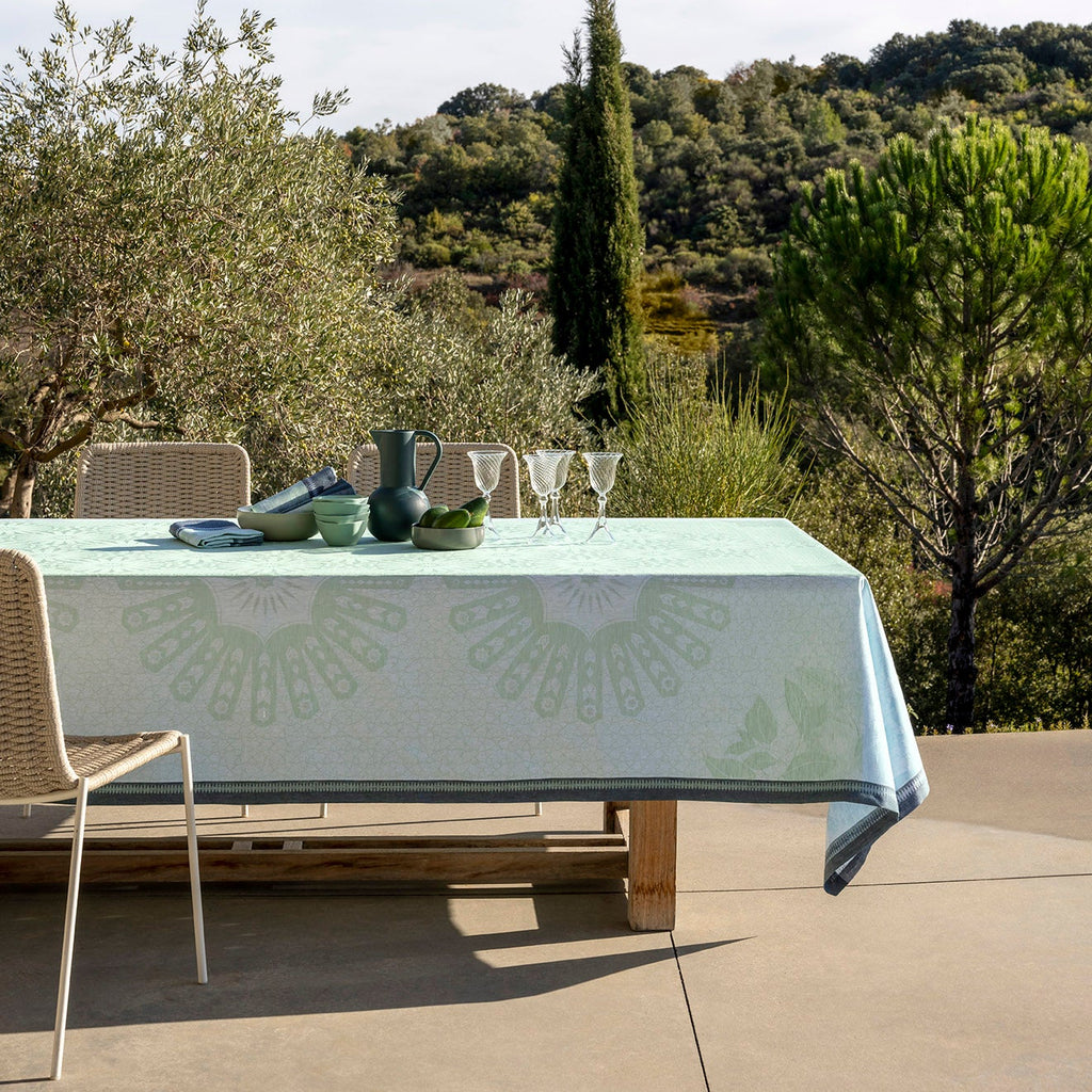 LJF Jardin D'Orient Green tablecloth