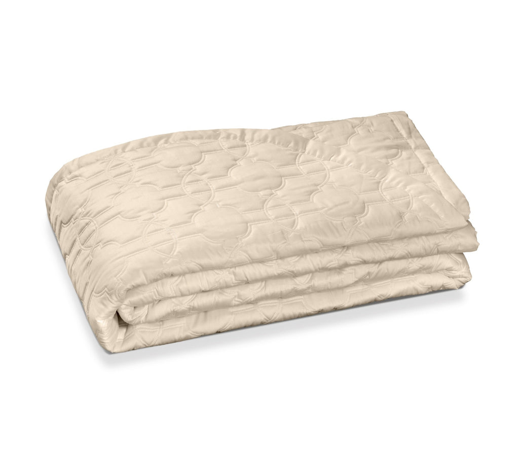 Fretwork Quilted Coverlet in Light Sand