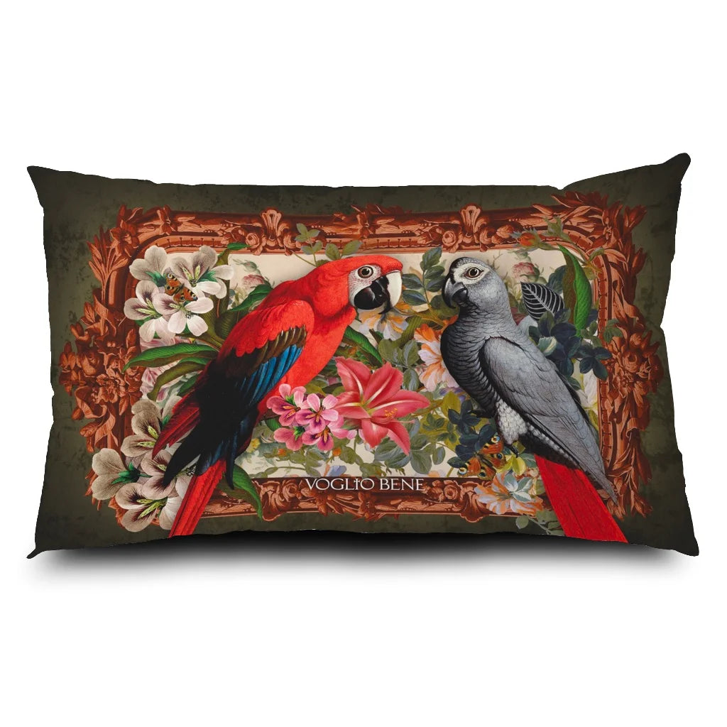 Perroquets 16" x 26" cushion cover Back 